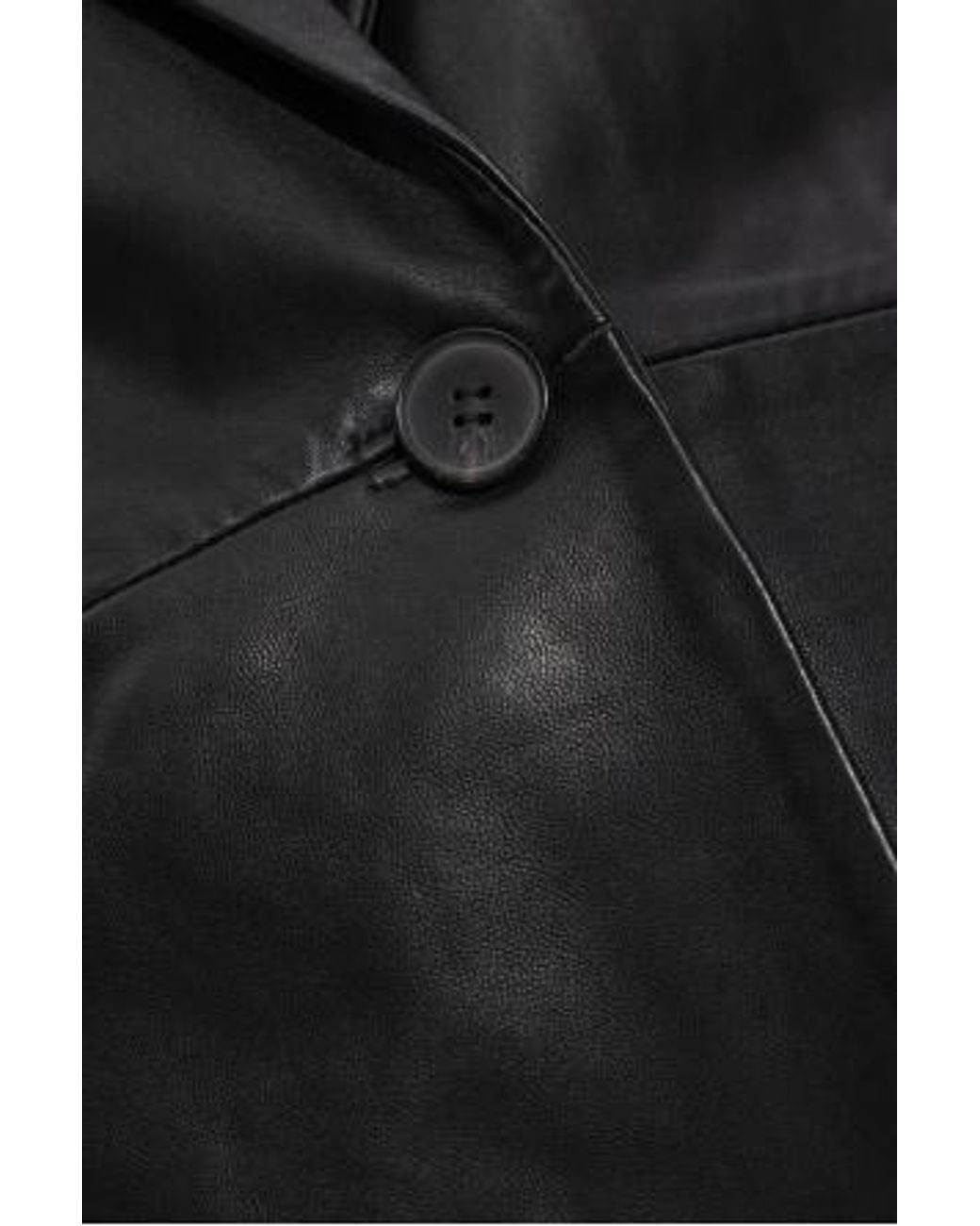 AllSaints Black Deri Leather Blazer