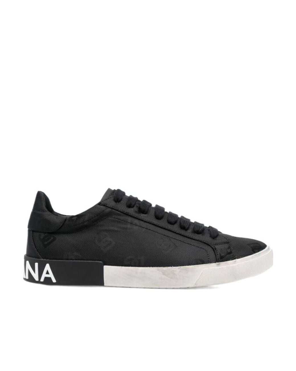Dolce & Gabbana Black Portofino Low-Top Sneakers for men