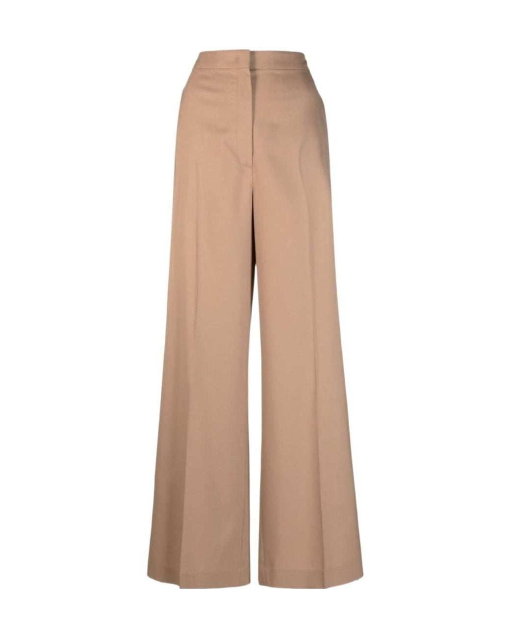 Fabiana Filippi Natural Wide-Leg Pleat Detailed Trousers