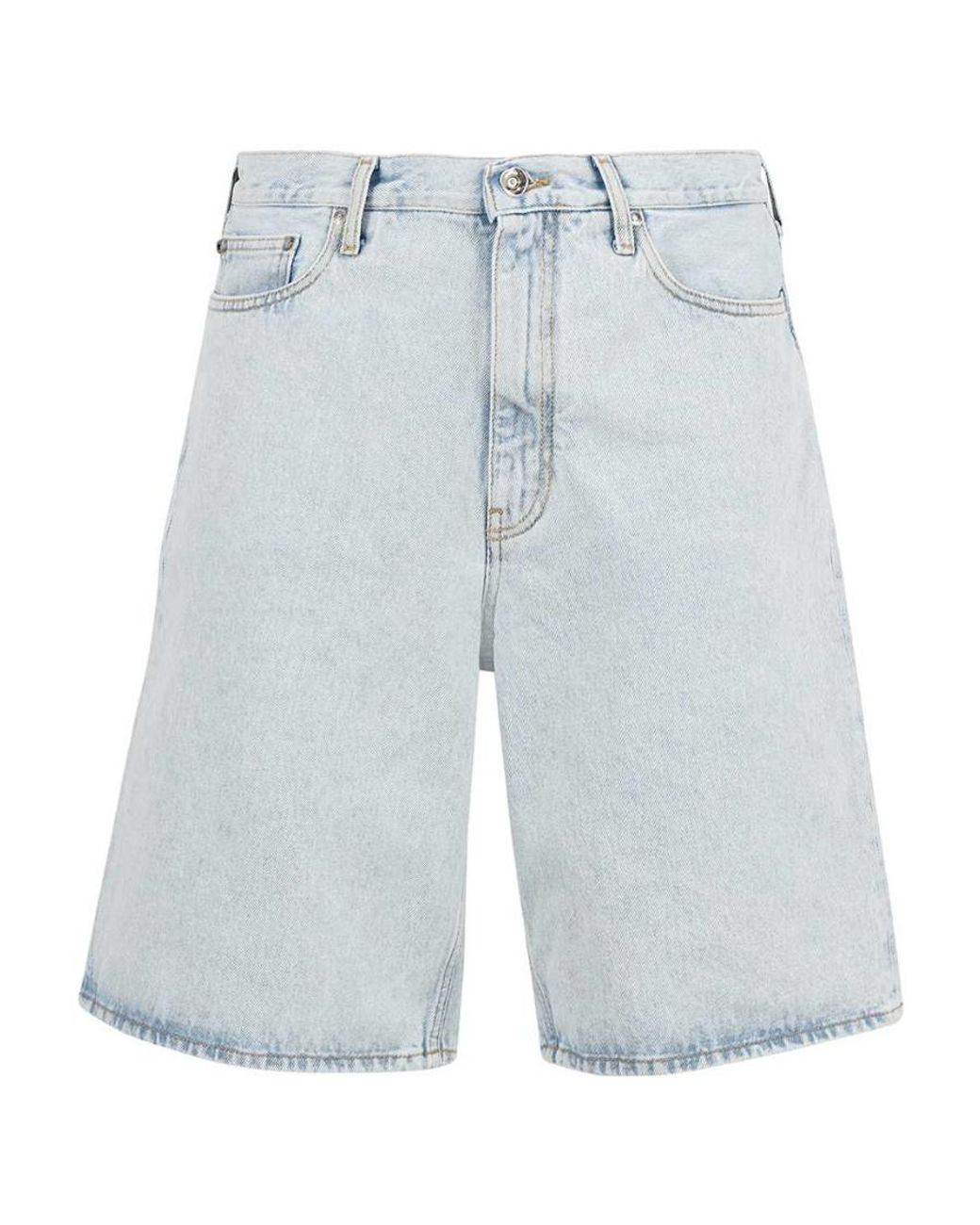Off-White c/o Virgil Abloh Blue Logo Patch Denim Shorts for men