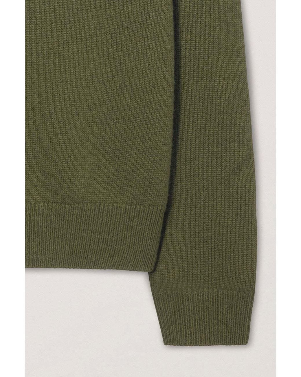 DUNST Green V-Neck Sweater for men