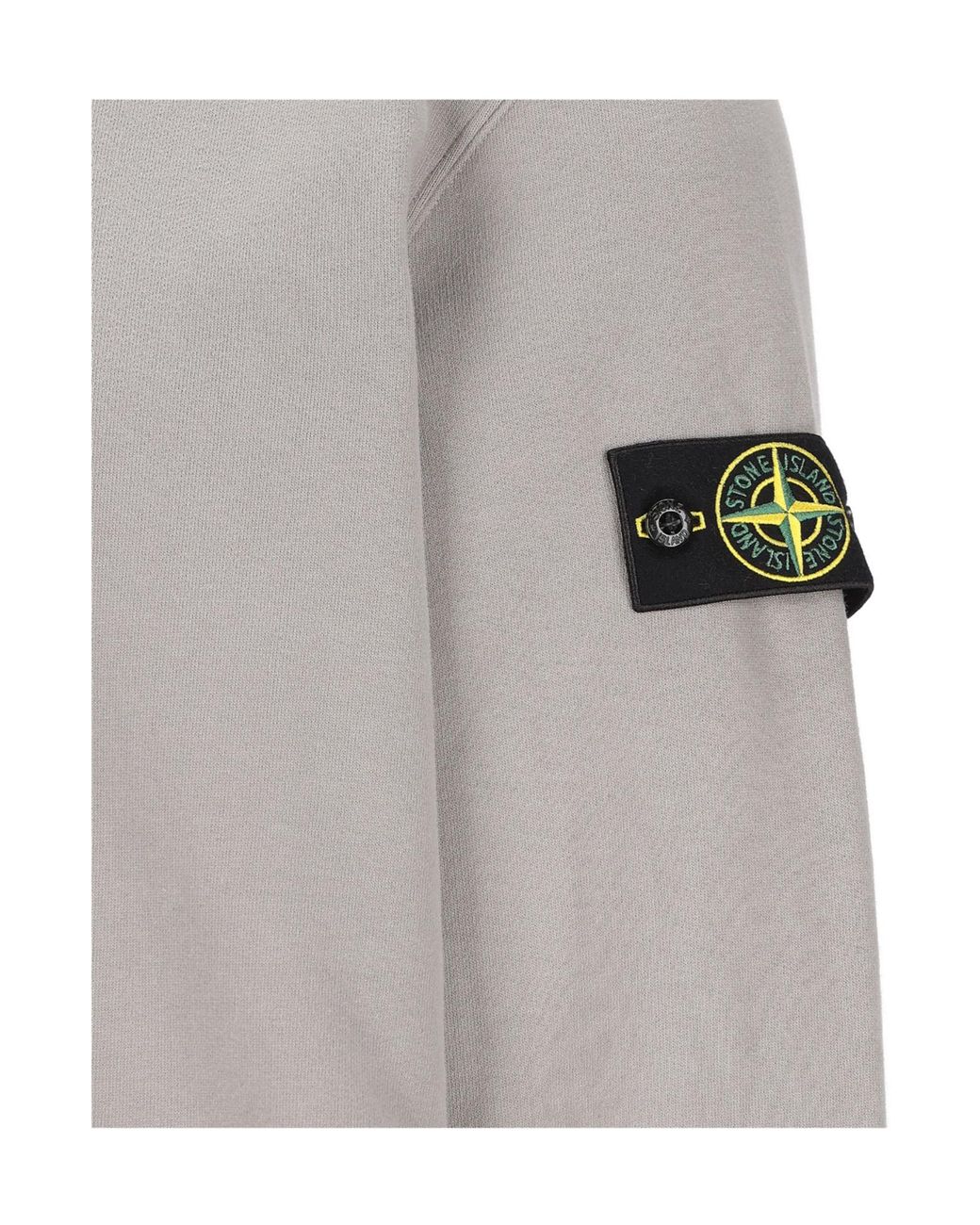 Stone Island Gray Compass Patch Crewneck Sweatshirt for men