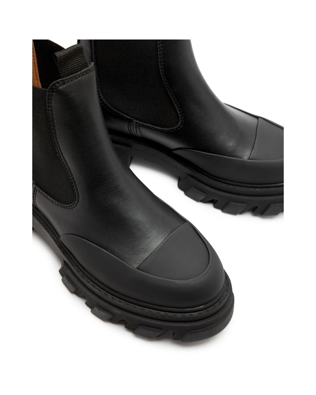 Ganni Black Thick-Soled Chelsea Ankle Boots