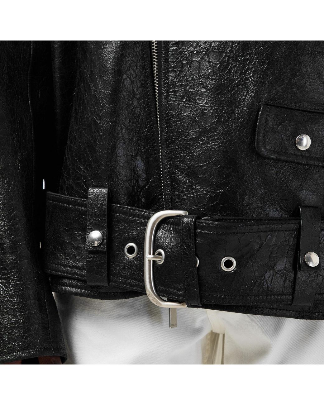 Off-White c/o Virgil Abloh Black Lethr Biker Jkt Sn99 for men