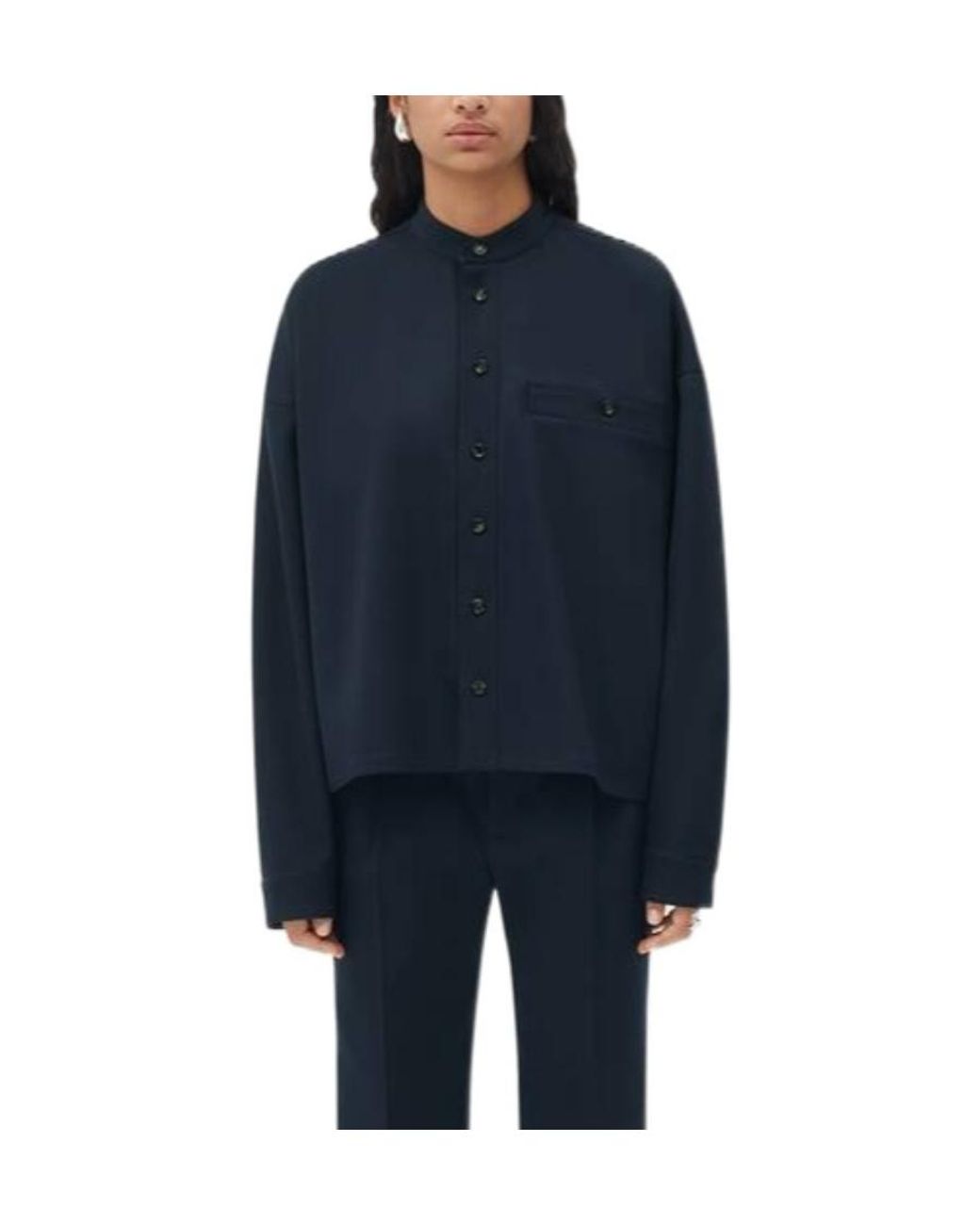Bottega Veneta Blue Wool-Blend Shirt