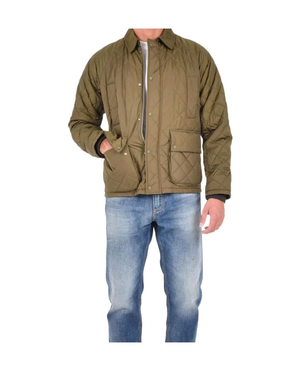 Herno Blue Flap Pocket Quilted Jacket for men
