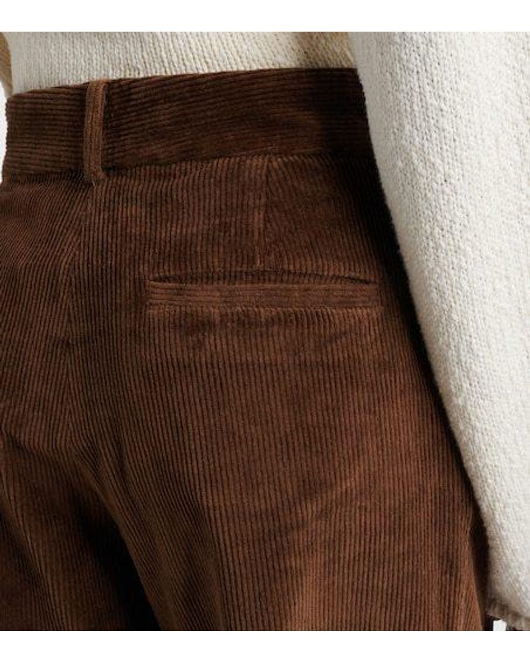 AYA MUSE Brown Aven Cotton-Blend Corduroy Wide-Leg Pants