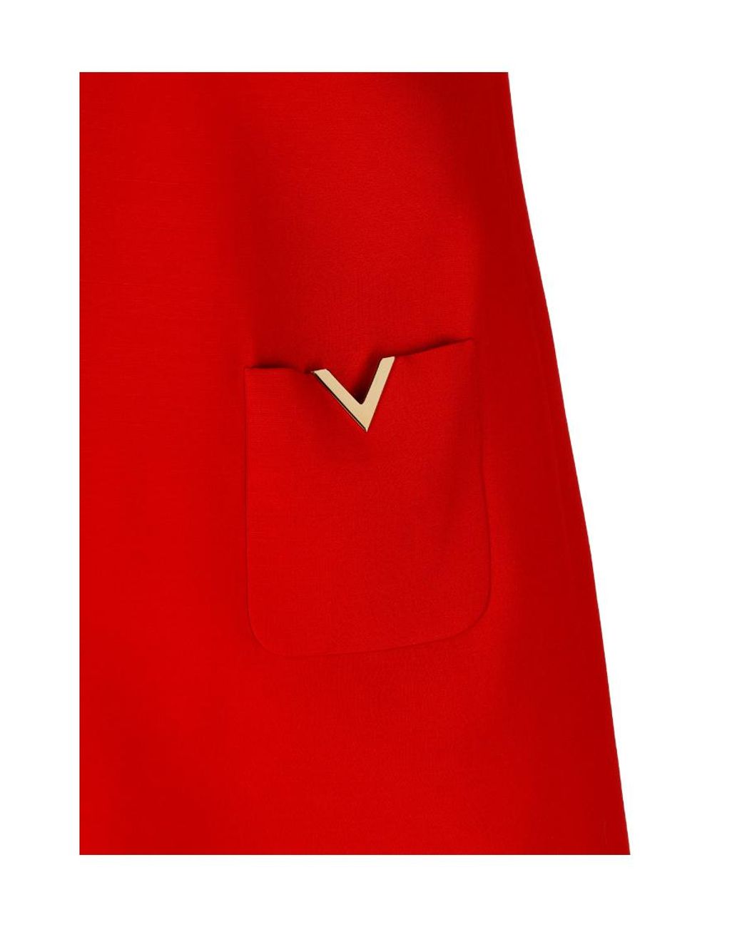 Valentino Red V Metal Logo Shift Dress