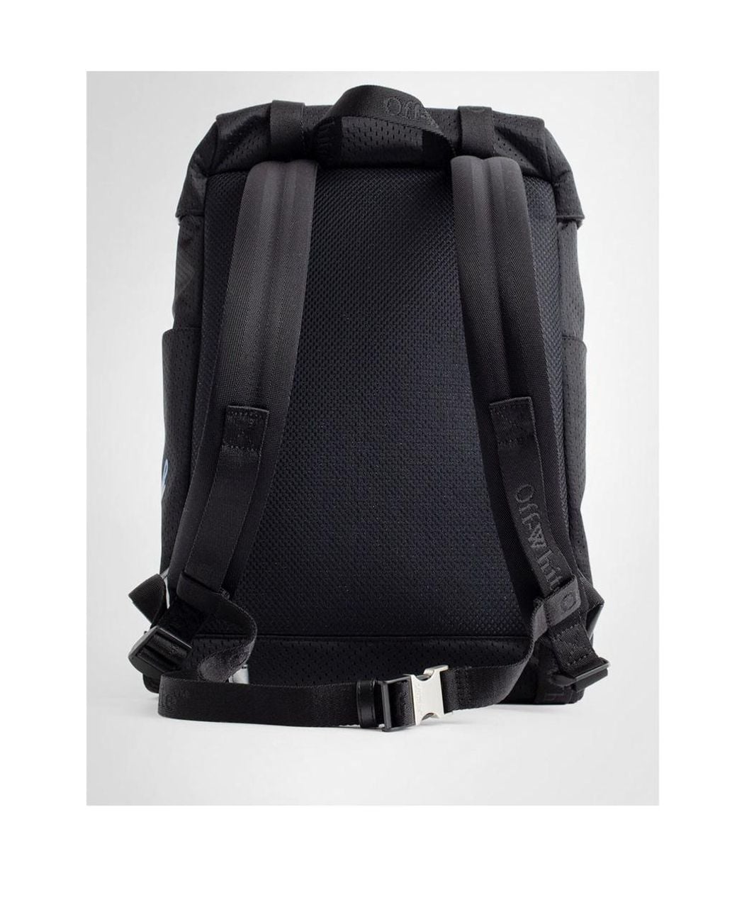 Off-White c/o Virgil Abloh Black Outdoor Hike Logo Printed Backpack for men