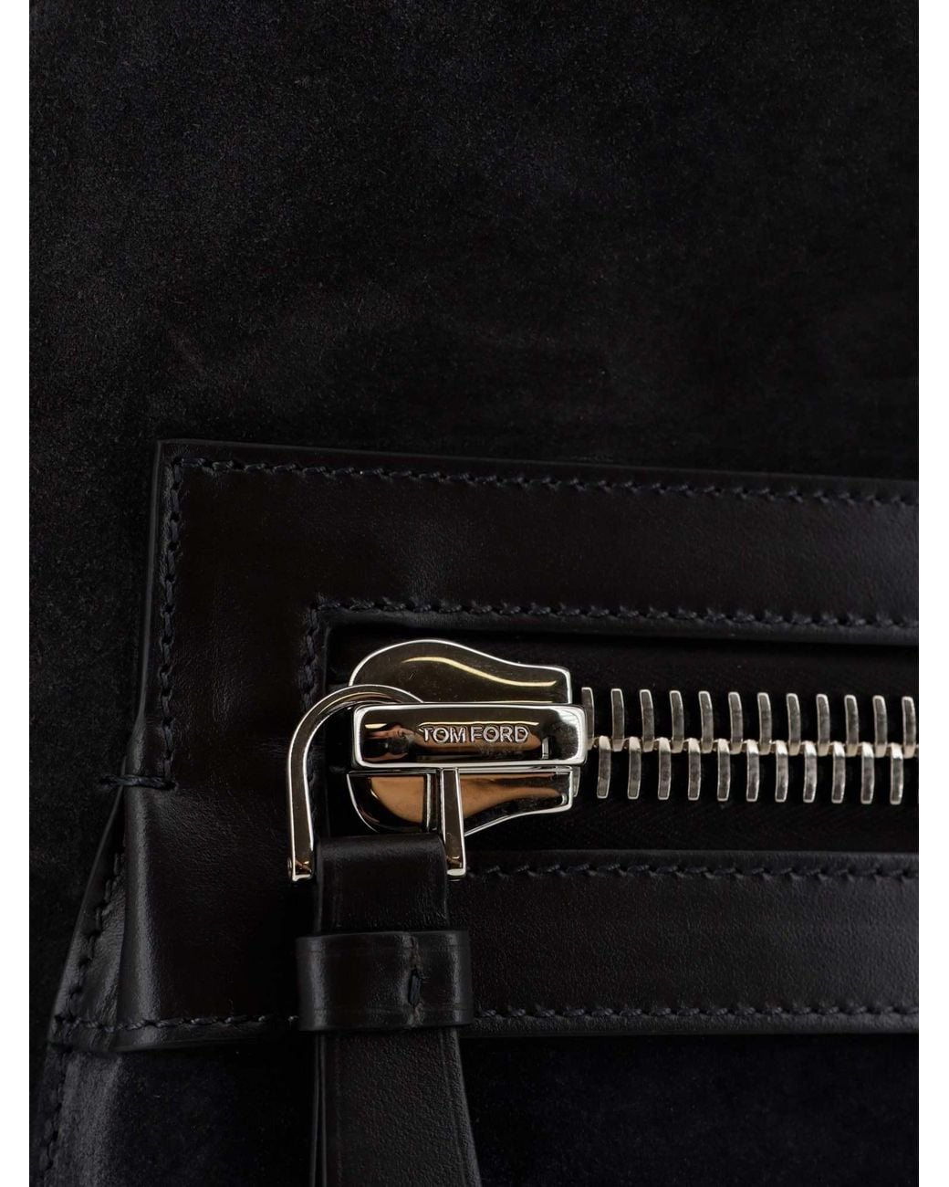 Tom Ford Black Zippered Backpack for men