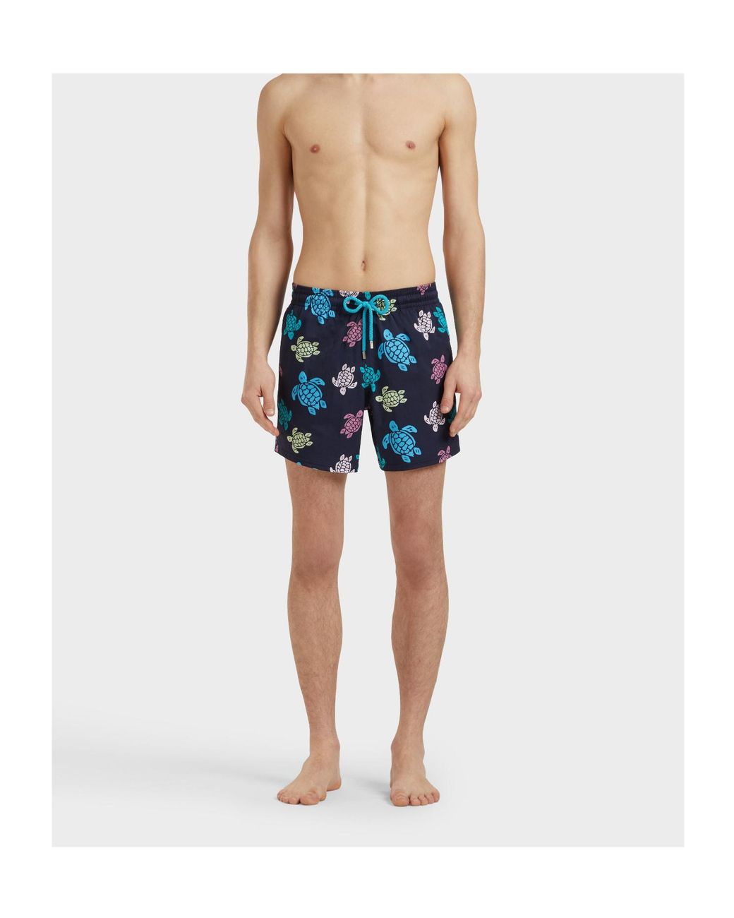 Vilebrequin Blue Turtle-Print Swim Shorts for men