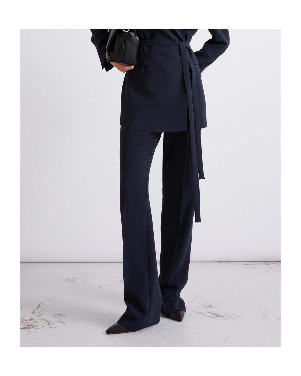 Marella Blue Pleated Straight Leg Pants