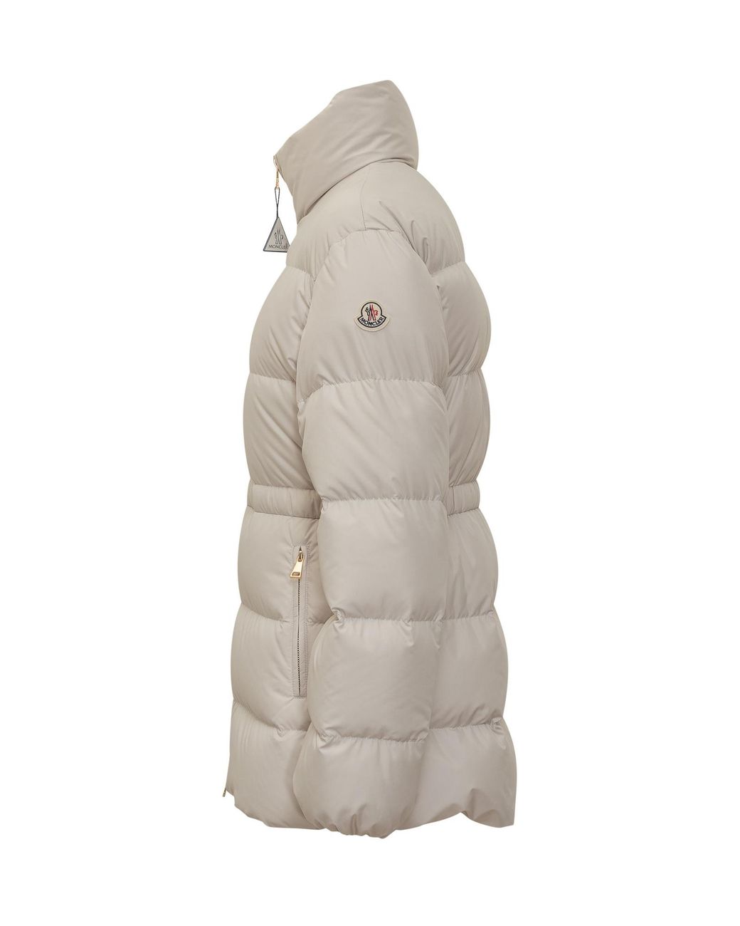 Moncler White Brossette Zip-Up Puffer Jacket