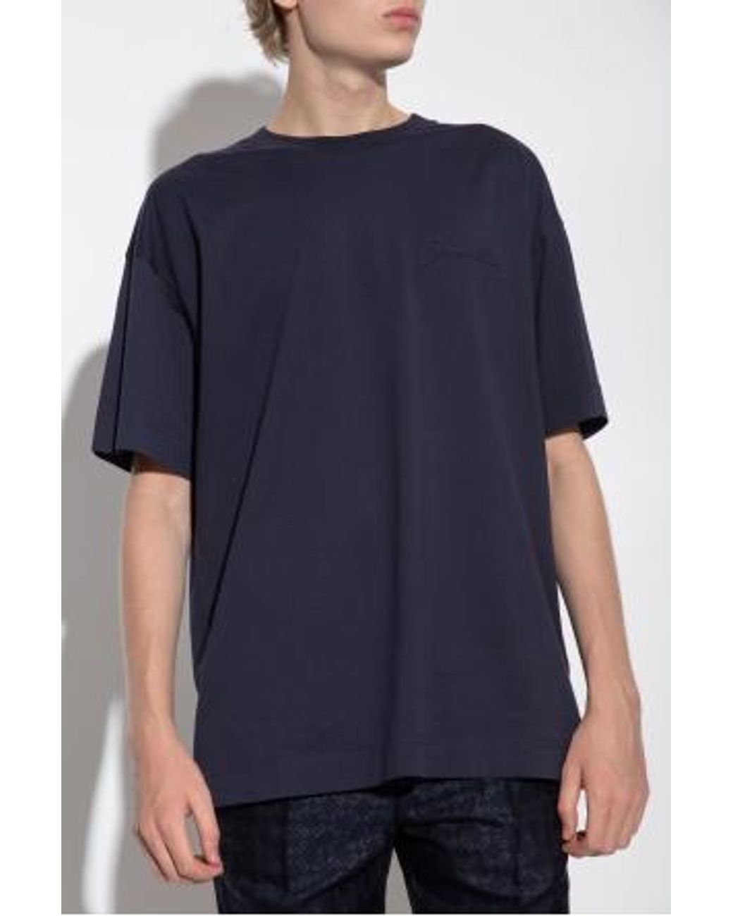 Givenchy Blue Logo Detailed Crewneck T-Shirt for men