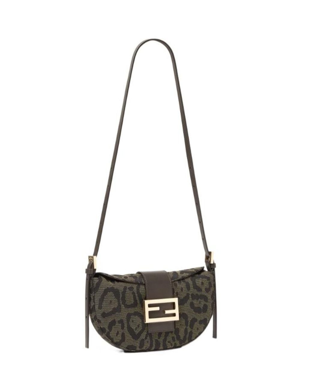 Fendi White And Jaguar Motif Jacquard Fabric Bag
