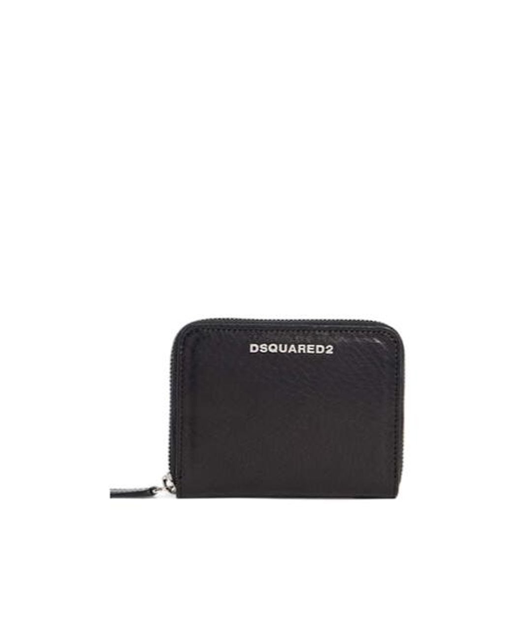 DSquared² Black Logo Zip-Around Wallet