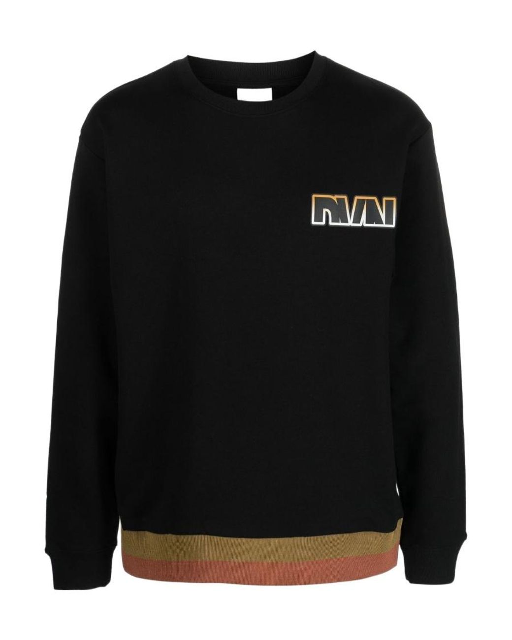 Dries Van Noten Black Logo Round-Necked Sweater for men
