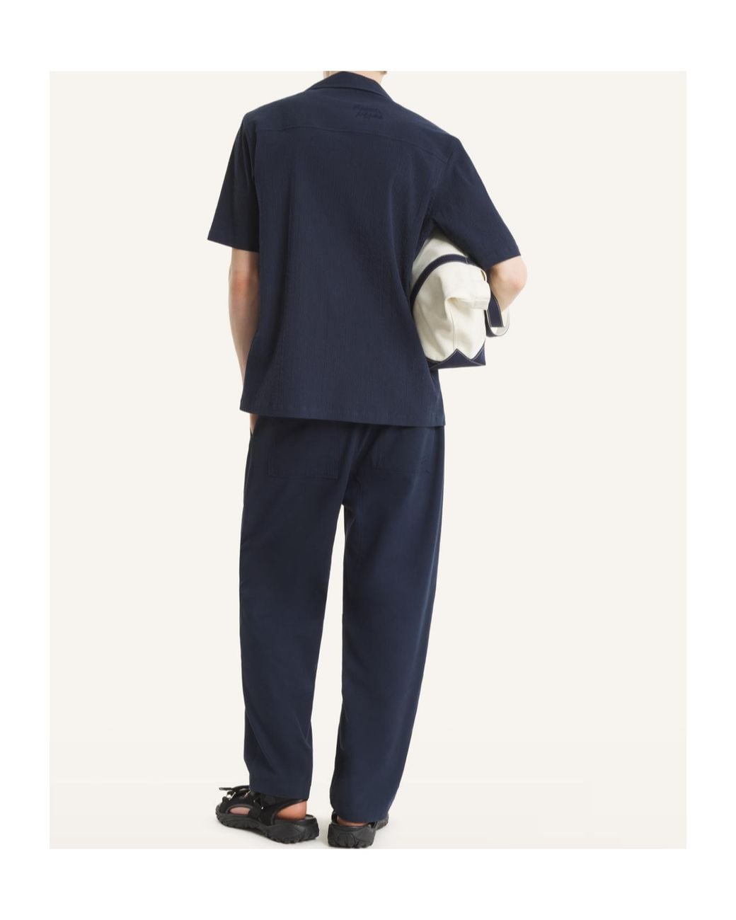 Maison Kitsuné Blue Maison Kitsuné Seersucker Resort Shirt for men