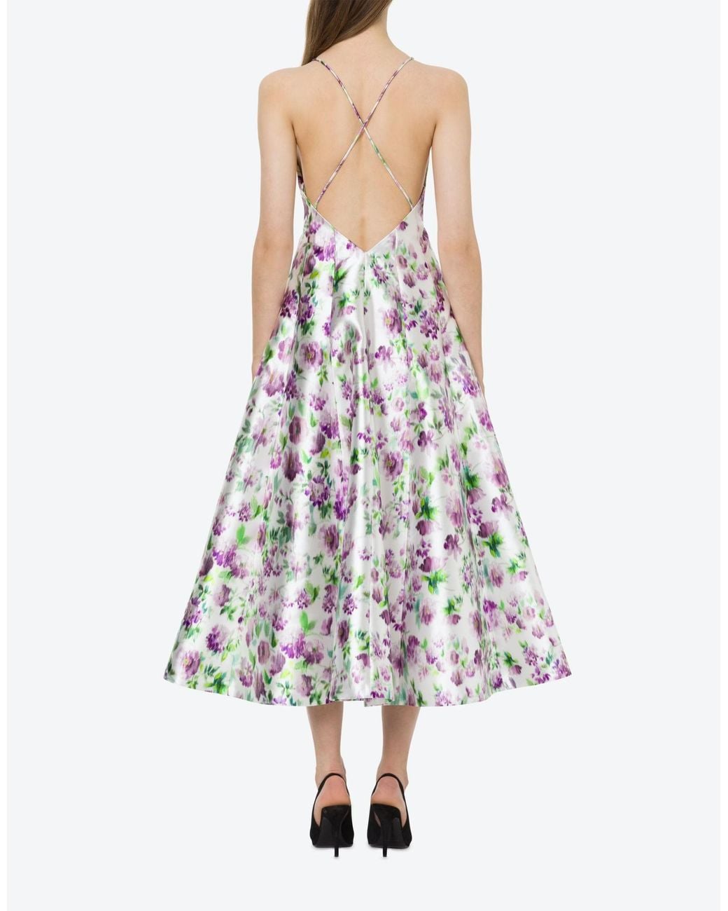 Philosophy Di Lorenzo Serafini White Floral-Printed Sleeveless Dress