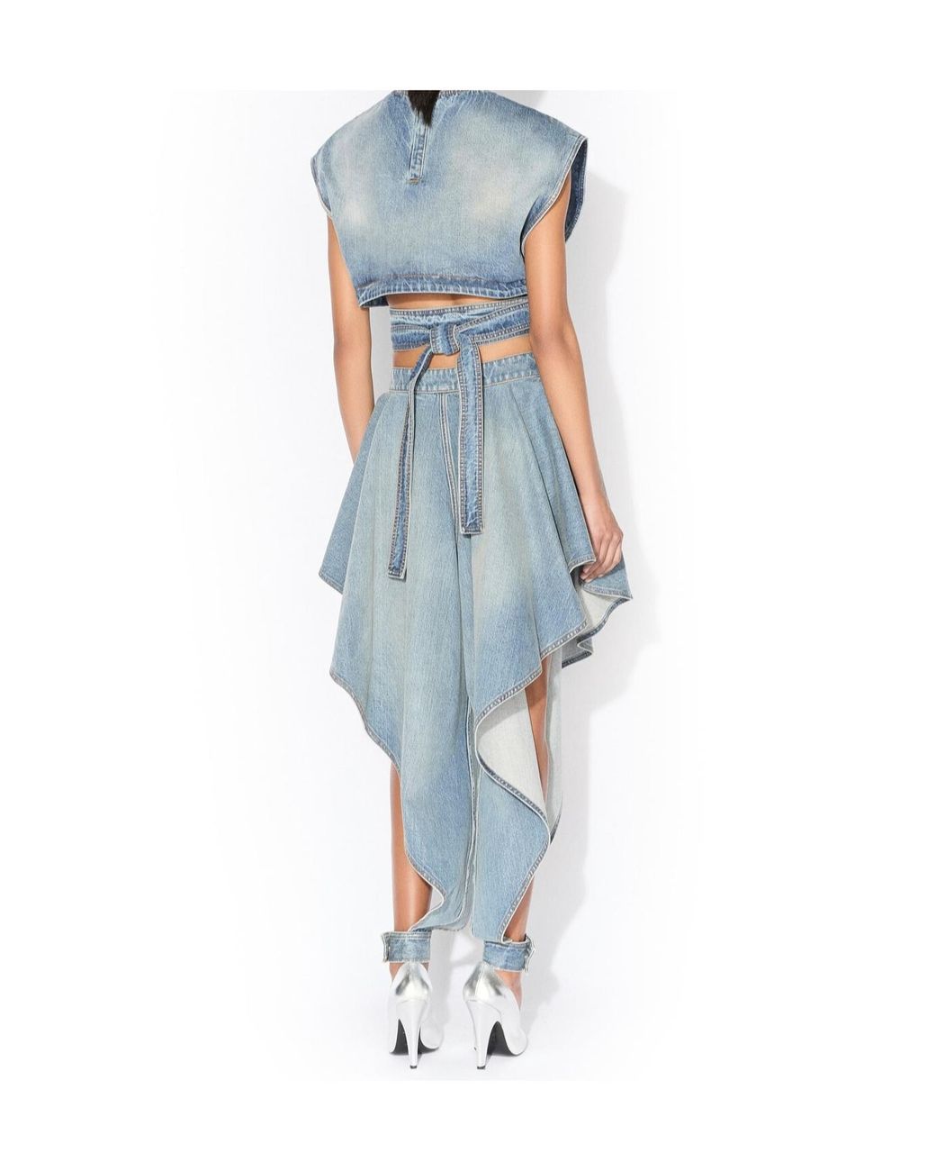 Alaïa Blue Denim Top With Belt