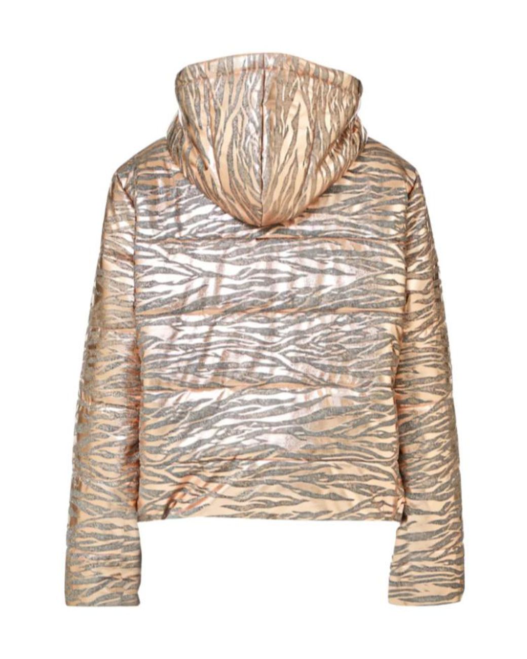 Liu Jo Natural Hooded Zebra-Pattern Jacket