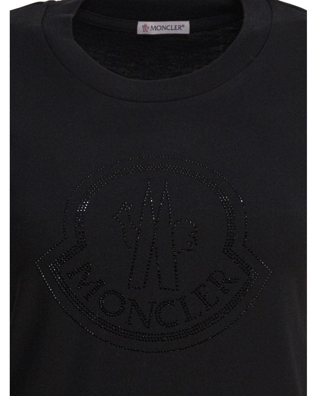 Moncler Black Logo Embellished Crewneck T-Shirt