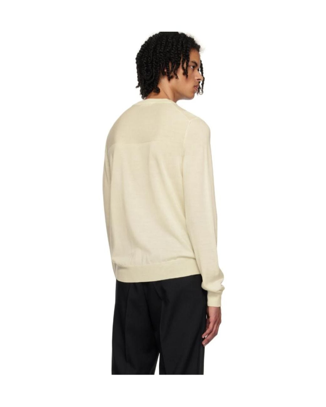 Jil Sander Natural Crewneck Long-Sleeved Jumper for men