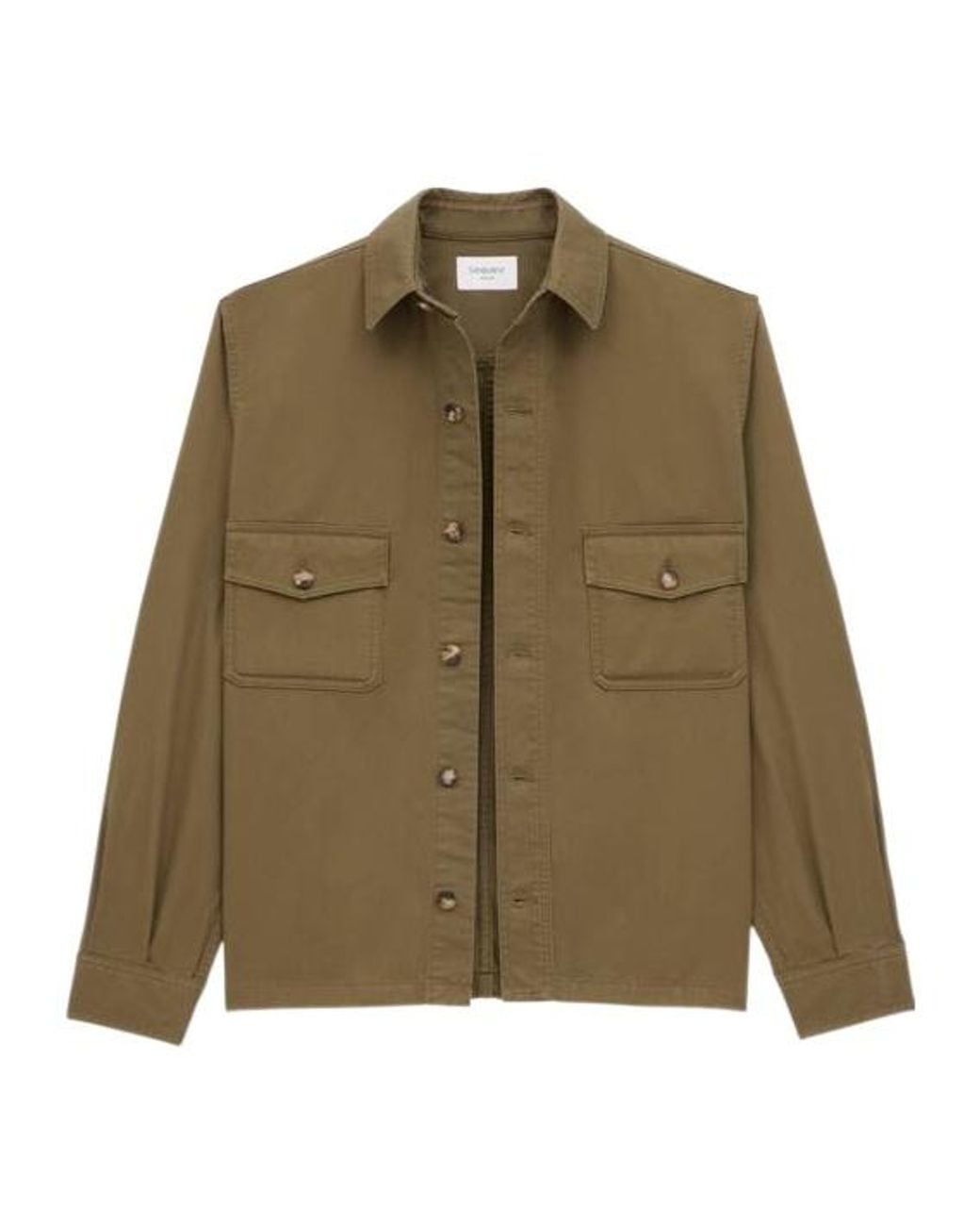 Saint Laurent Green Button-Up Twill Overshirt for men