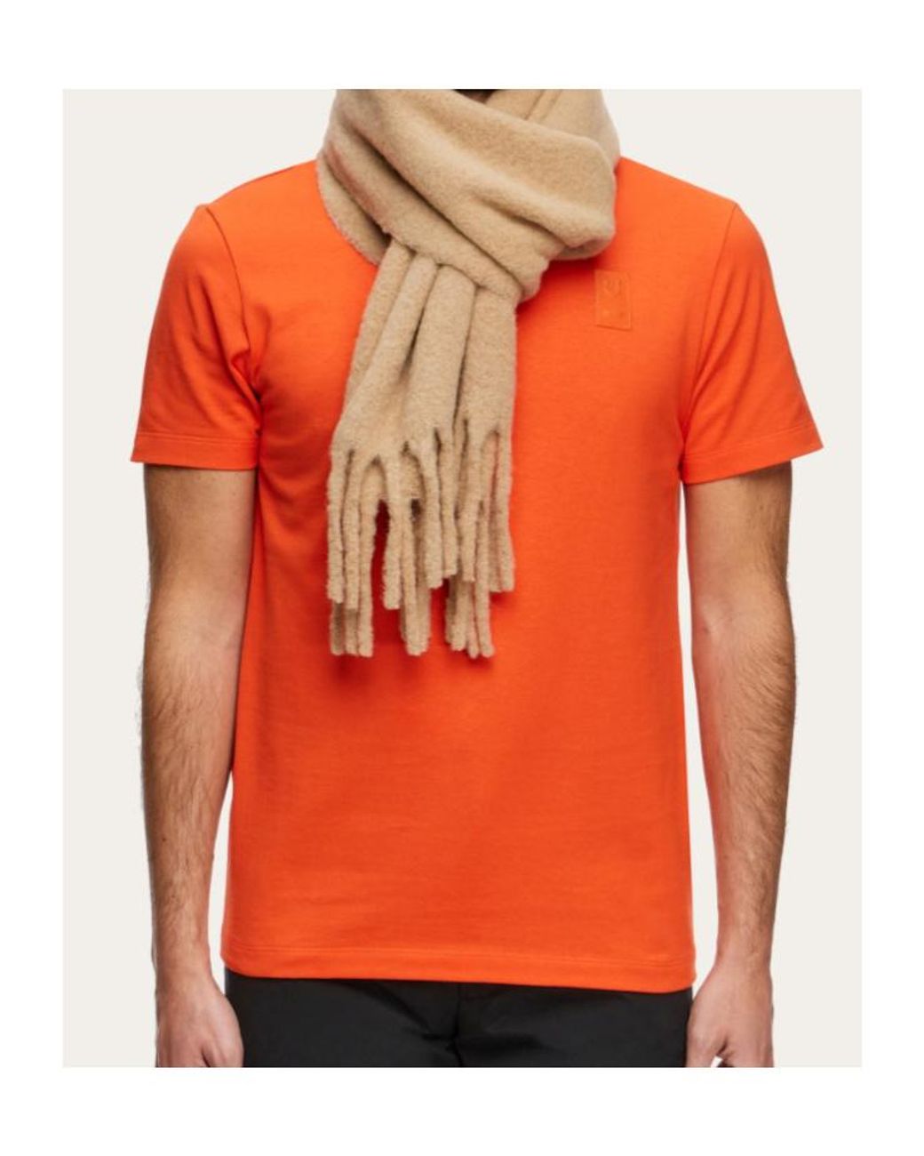 Ferragamo Natural Scarf With Jacquard Detailing for men