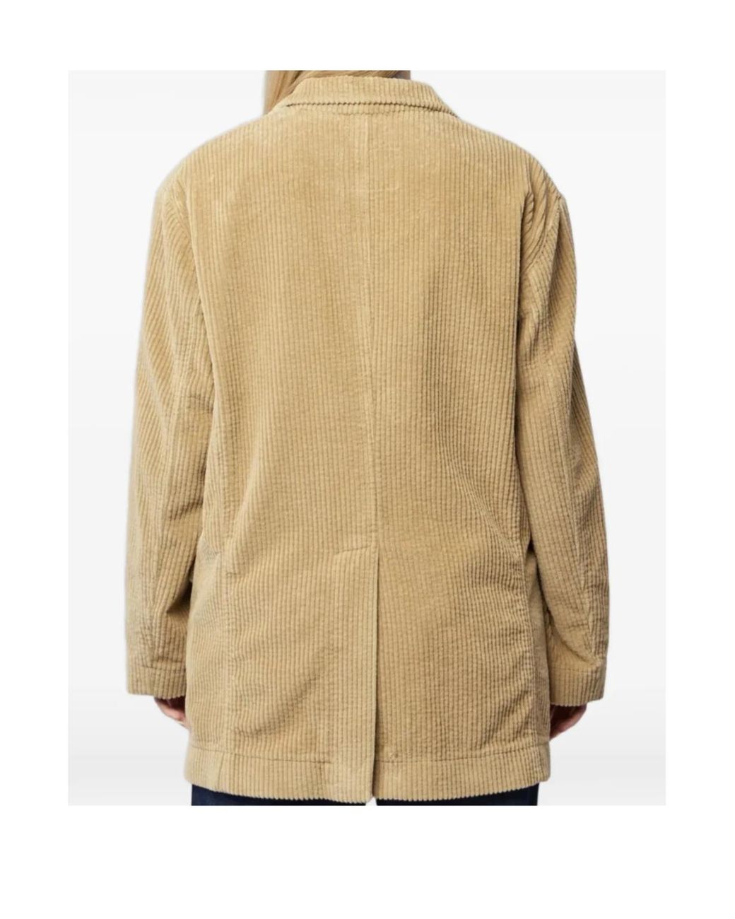 R13 Natural Single-Breasted Oversized Ragged Blazer