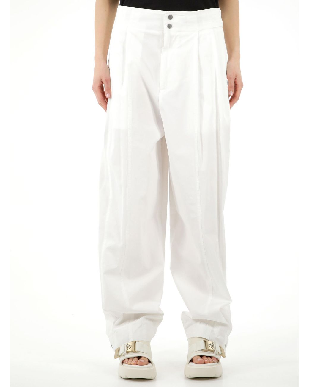 Bottega Veneta White Mid-Rise Trousers