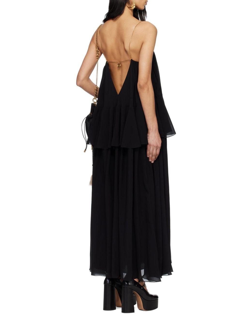Chloé Black Chloé Sleeveless Layered Long Dress