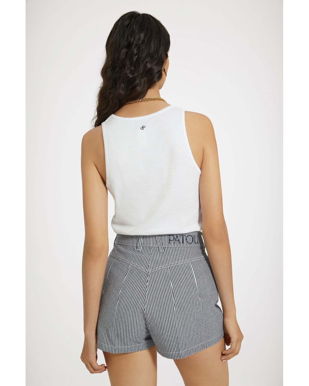 Patou White Logo Printed Tank Top