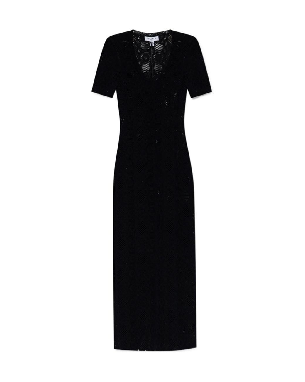 Alaïa Black Alaïa Python Lace Knit Dress
