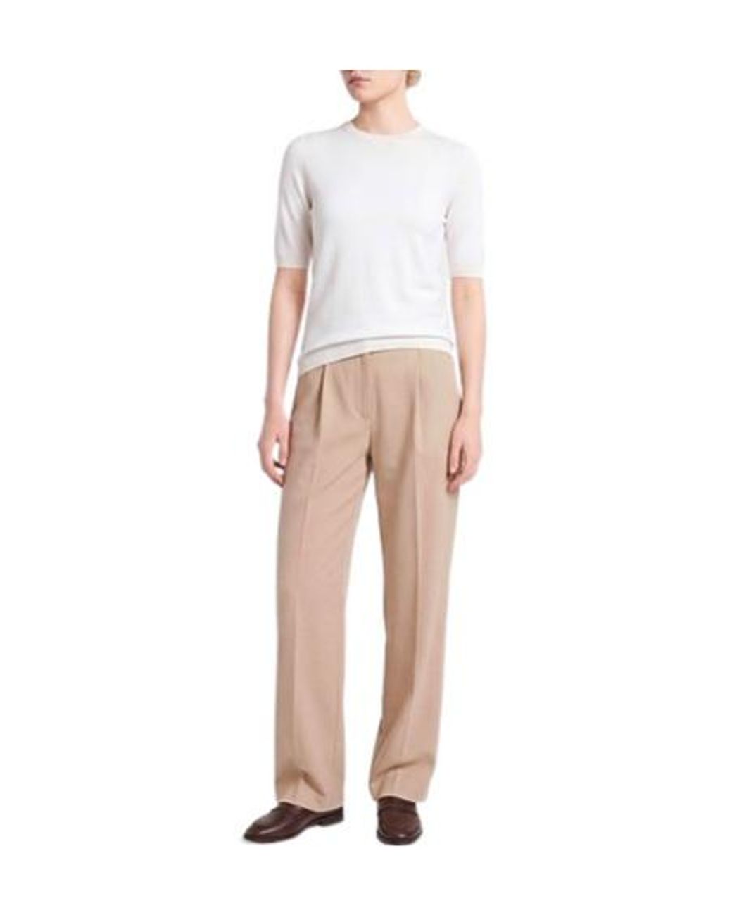 Max Mara White Short-Sleeved Knitted Sweater