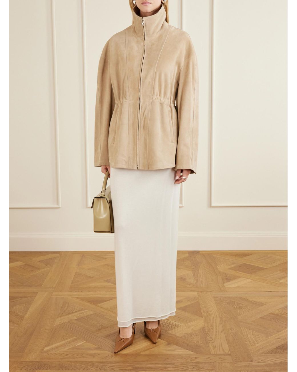 Nour Hammour Natural Passage Suede Jacket
