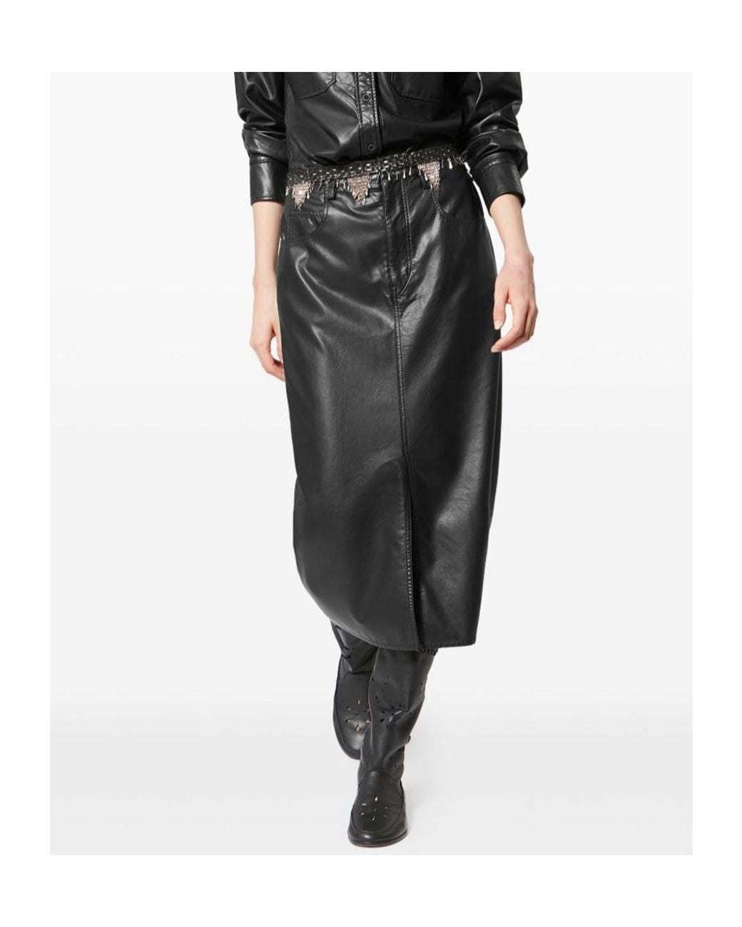 Isabel Marant Black Isabel Marant Étoile Nilauria Faux Leather Skirt