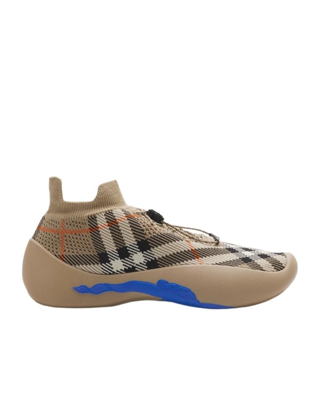 Burberry Brown Check Knit Neptune Sneakers