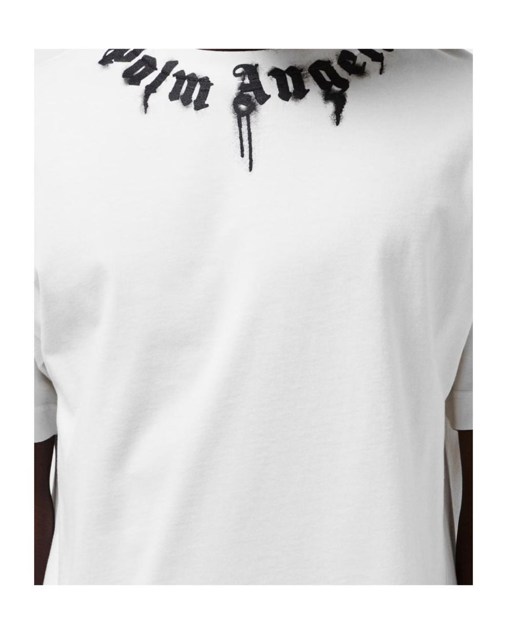Palm Angels White Logo Short-Sleeved T-Shirt for men