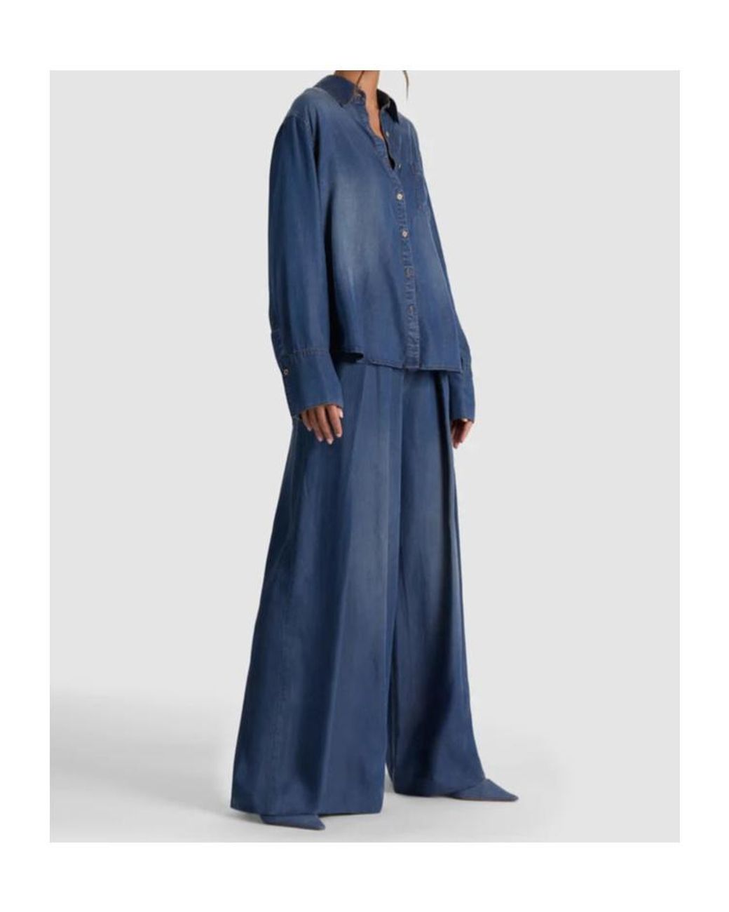 Alice + Olivia Blue Denim Button-Down Shirt