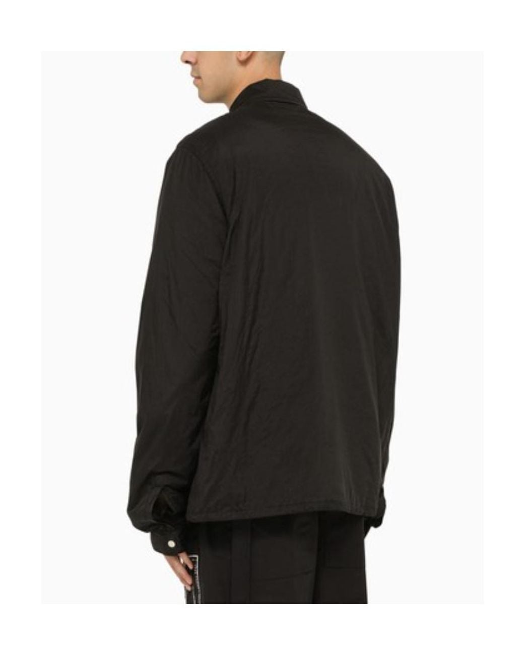 Rick Owens Black Press-Stud Shirt Jacket for men