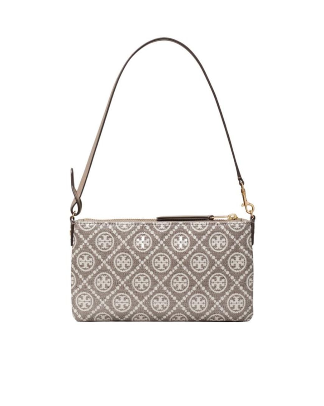 Tory Burch White Logo Printed Pochette
