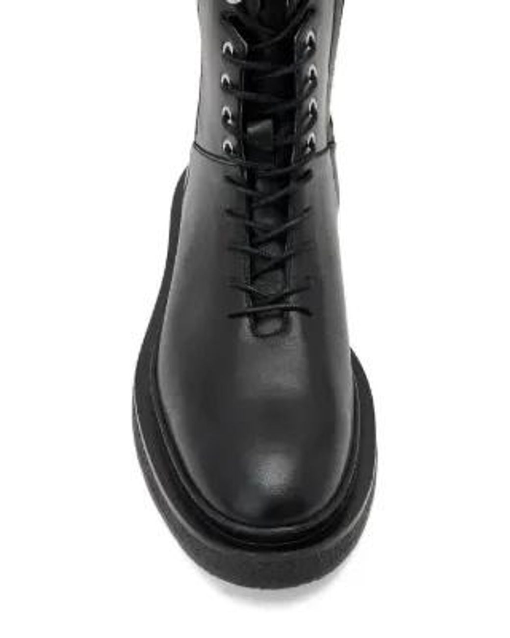 AllSaints Black Escher Lace-Up Zip Combat Boots