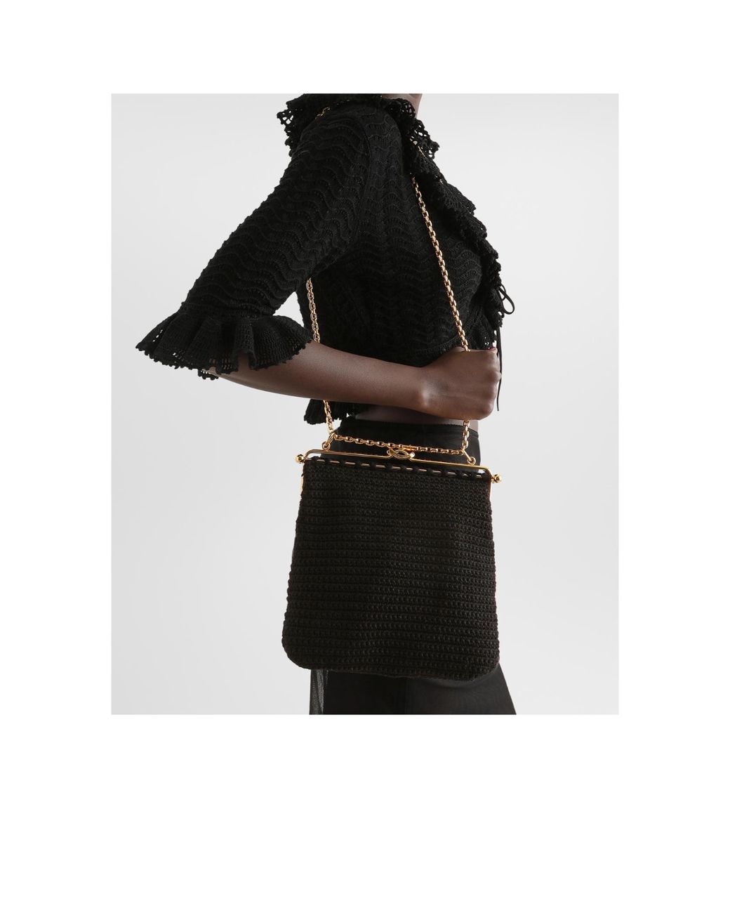Dolce & Gabbana Black Dina Shoulder And Crossbody Bag