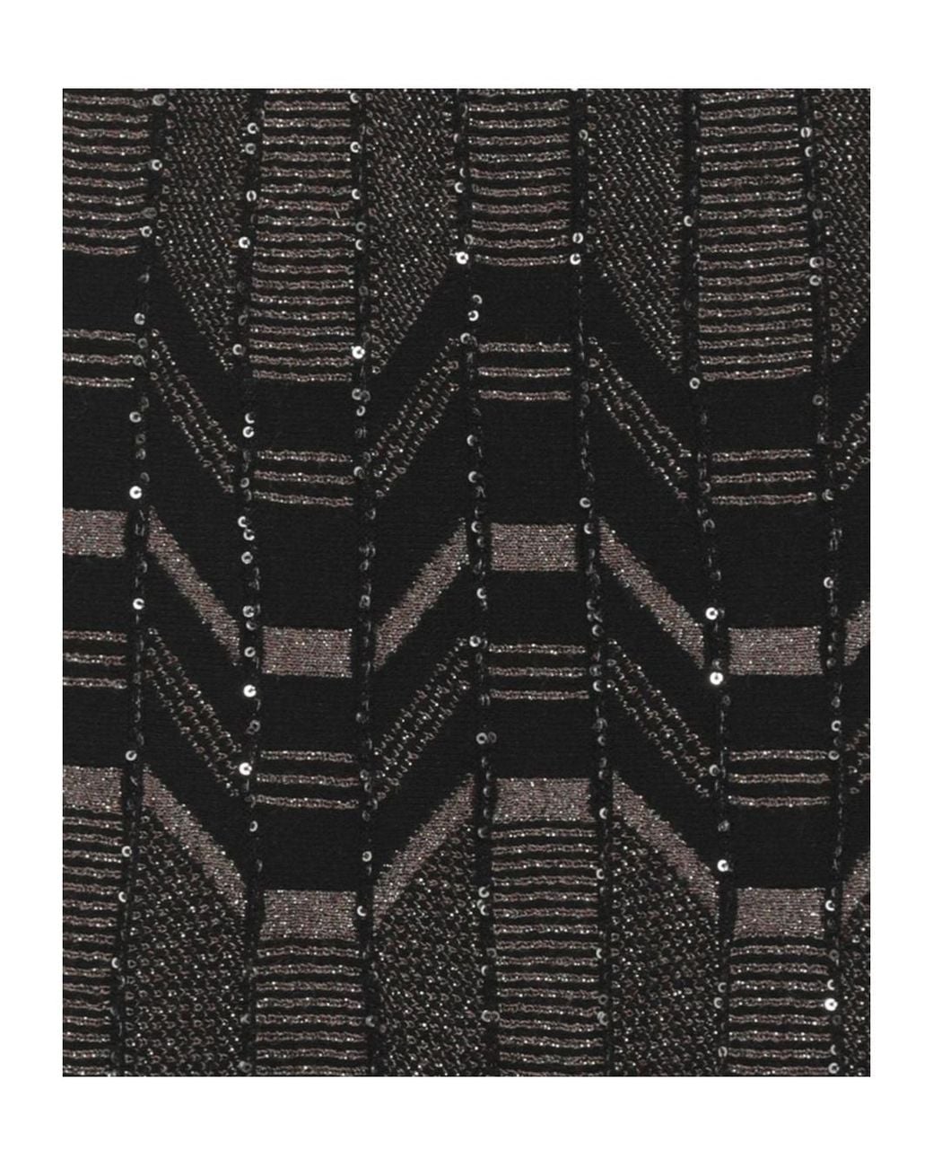 D.exterior Black Sequined Geometric Knit Skirt