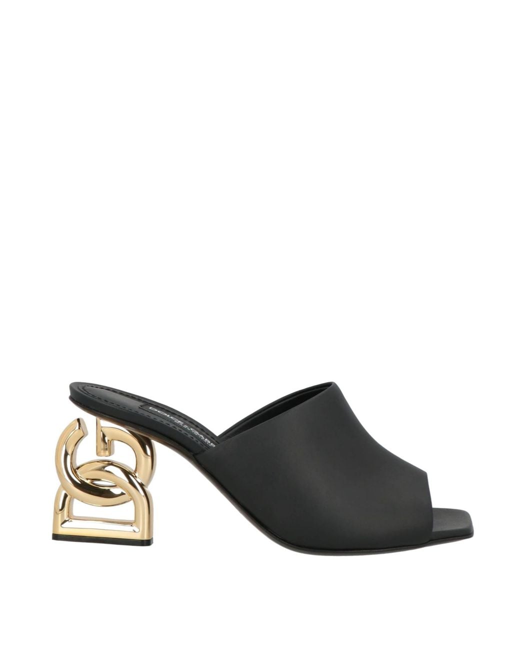 Dolce & Gabbana Black Minimalist Leather Slide Sandals