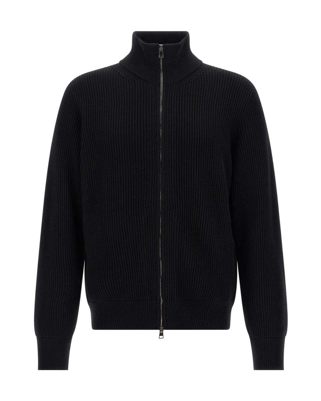Roberto Collina Blue Zippered Ribbed Sweater for men