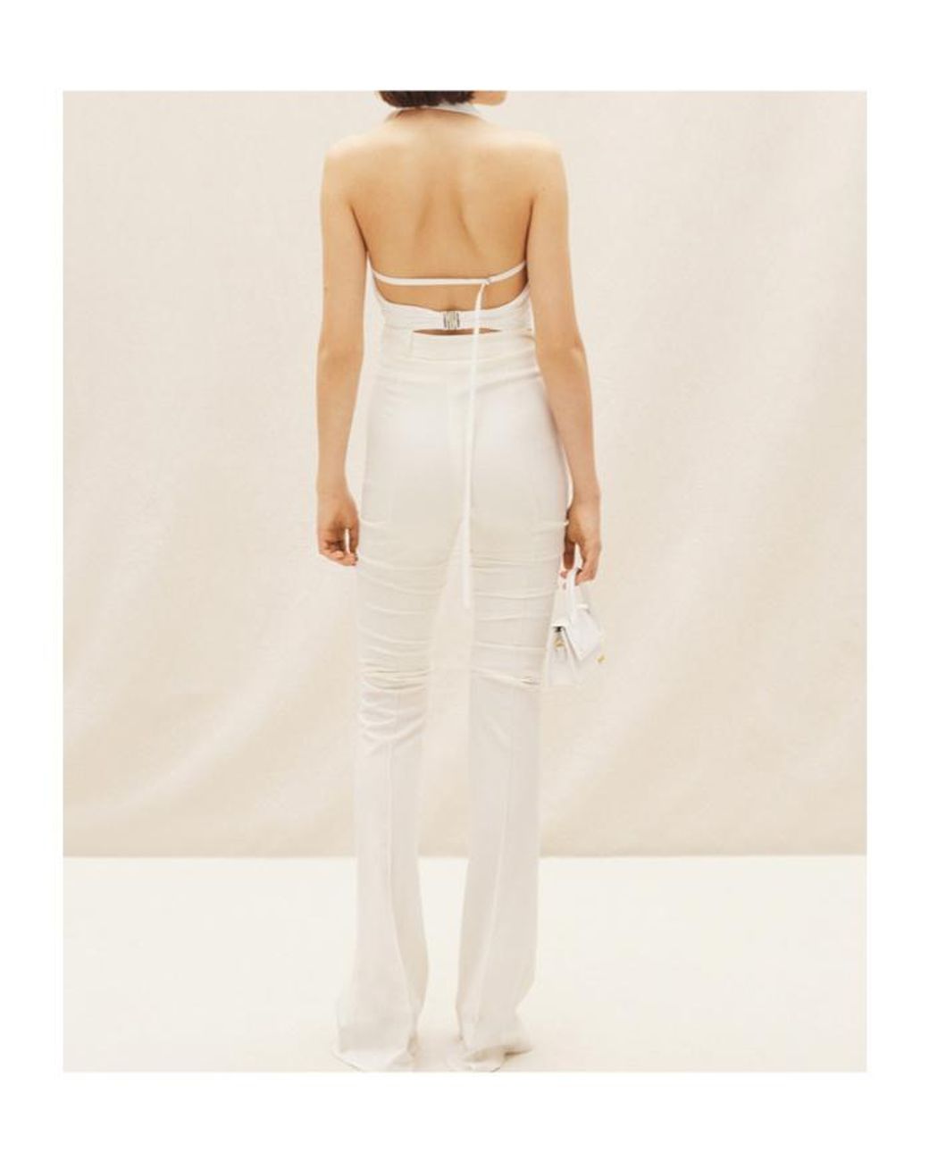 Jacquemus White High-Waisted Flared Trousers