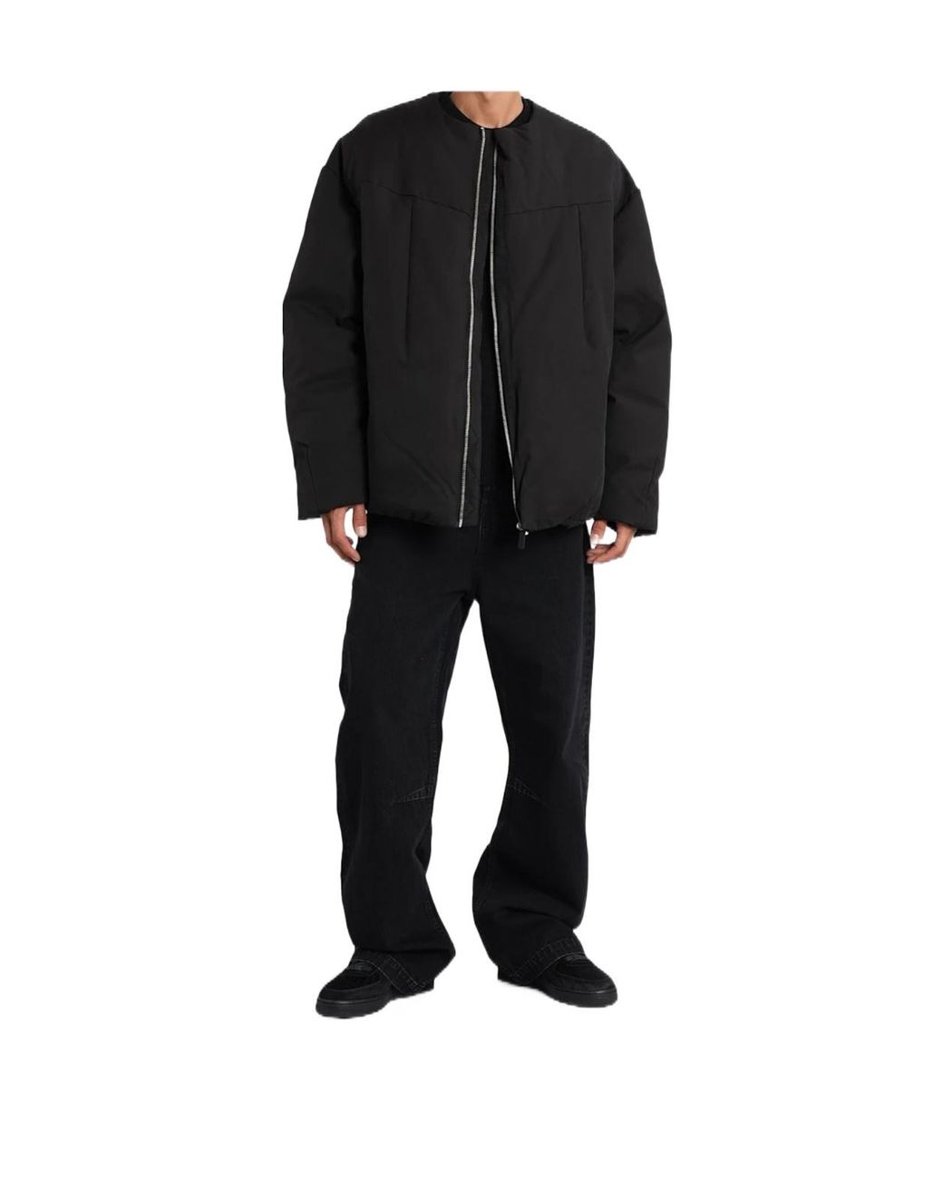 Entire studios Black Oversized Down Jacket for men