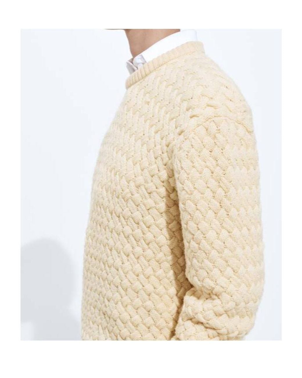 Bottega Veneta White Intrecciato Wool Sweater